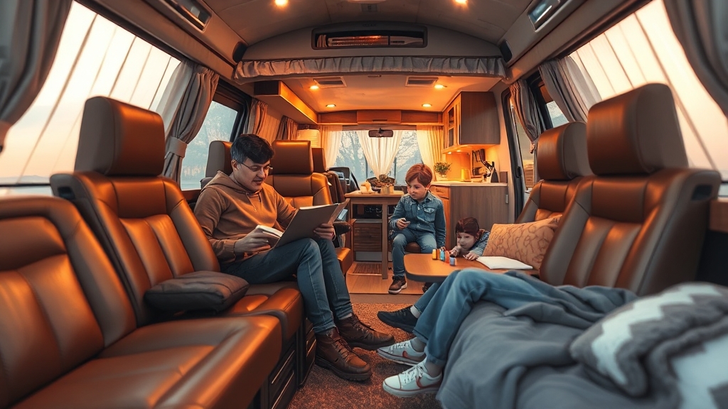 라운지 캠퍼 실내 디자인 (realistic 스타일)