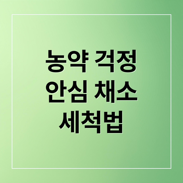 농약 걱정
안심 채소
세척법 (농약이 가장 많이 나온 채소 5가지)