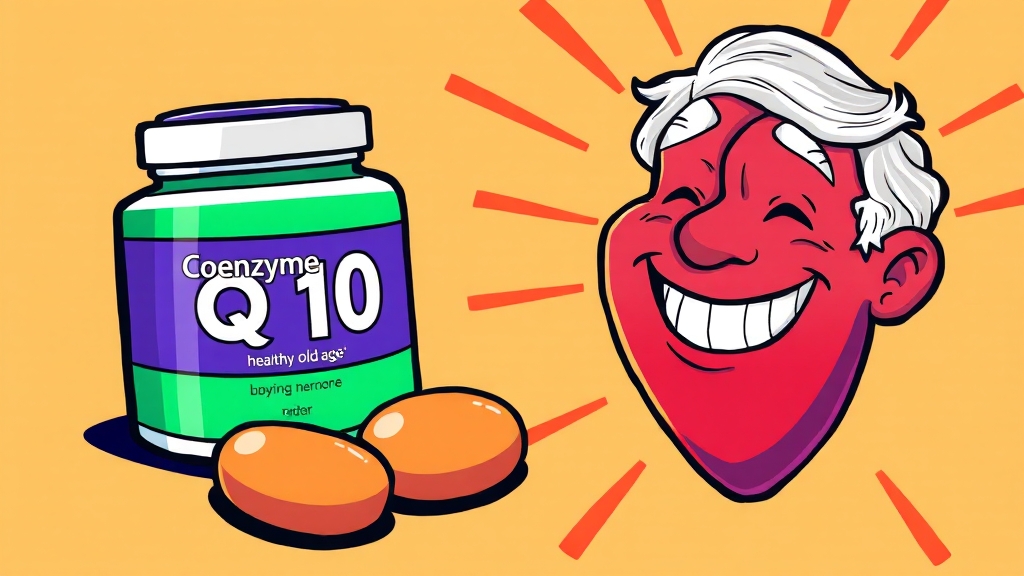 코엔자임Q10 섭취 방법 및 권장량 (cartoon 스타일)