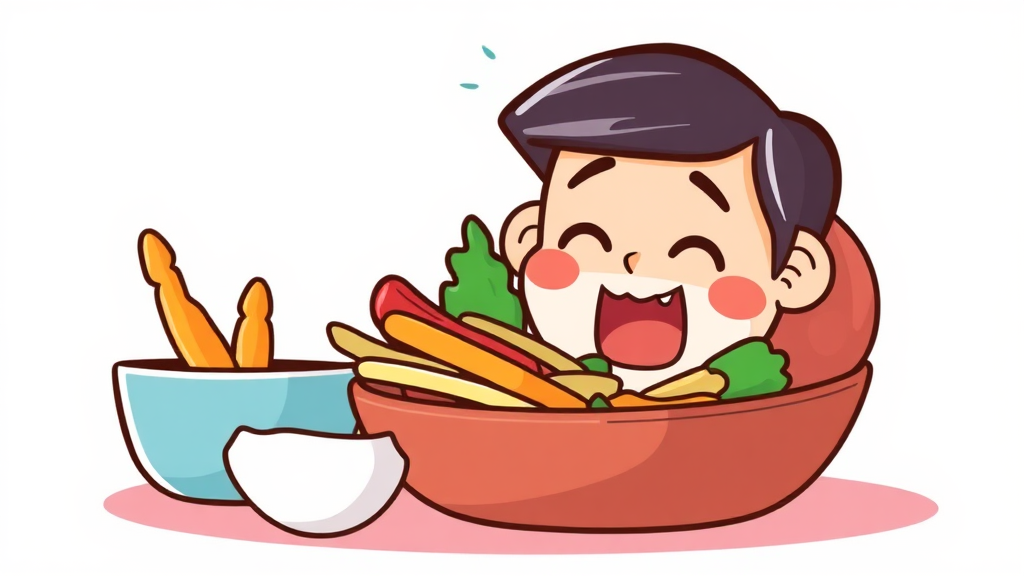 사랑니 발치 후 회복을 돕는 식단 가이드 (cartoon 스타일)