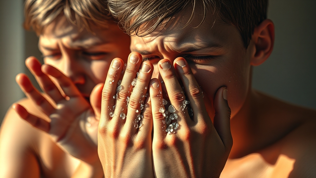 다한증이란 무엇일까요? 정의와 주요 증상 (realistic 스타일)