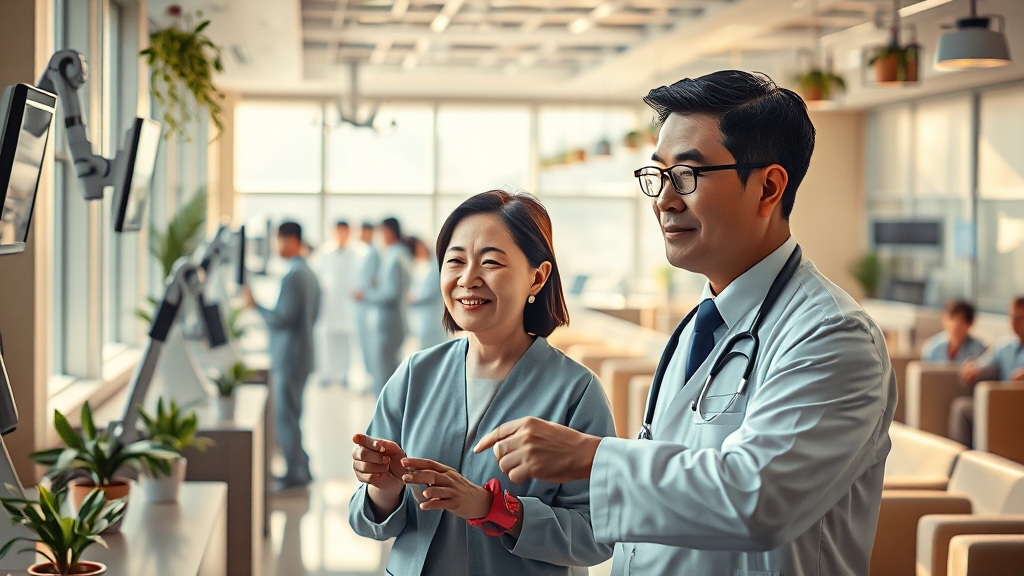 삼성서울병원의 암 치료 (realistic 스타일)