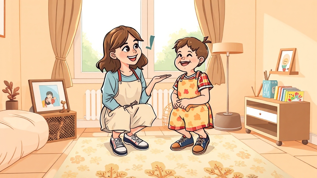 베이비시터 고용 시 주의점 (cartoon 스타일)