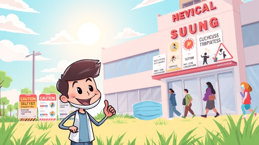 2025년 검사 비용 및 격리 수칙 (cartoon 스타일)