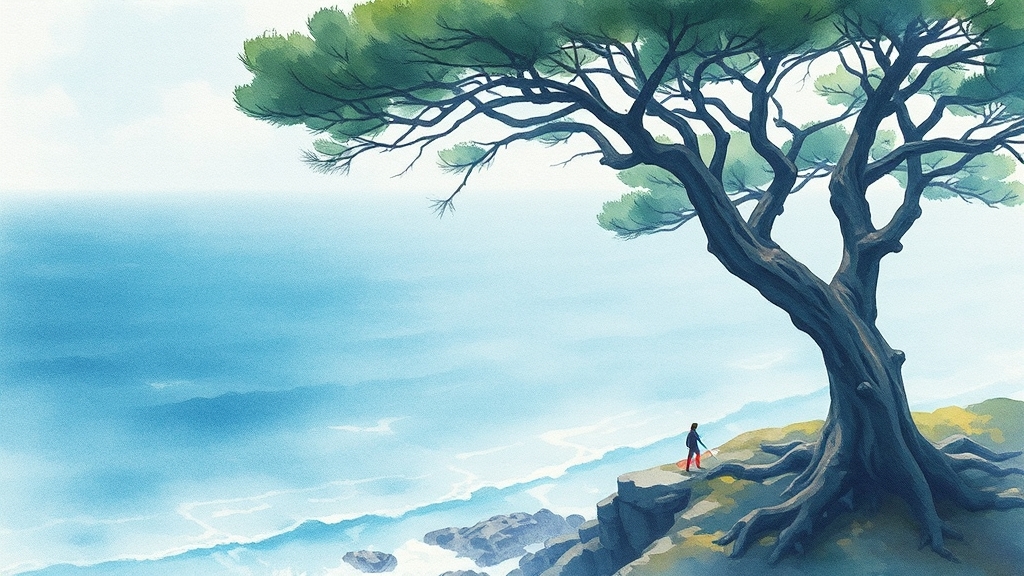 해파랑길 스탬프 투어 (watercolor 스타일)