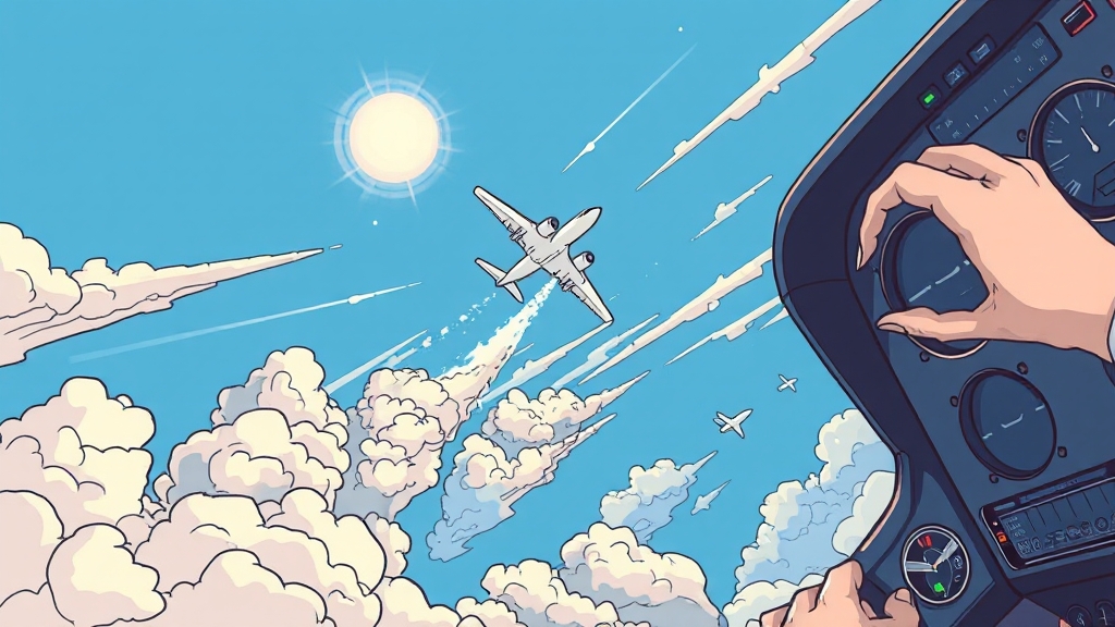비행기 조종 꿈: 통제력과 책임감 (illustration 스타일)