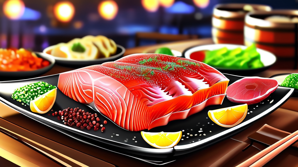 중앙참치: 33년 전통의 깊은 맛 (realistic 스타일)