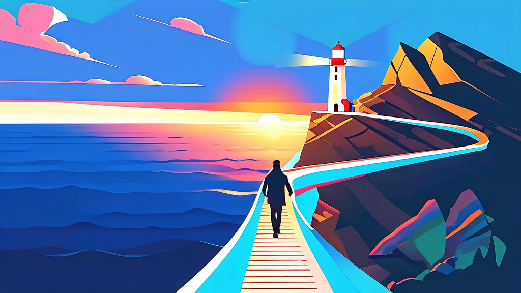 인생샷 명소: 블루라인파크에서 만나는 환상적인 풍경 (cartoon 스타일)