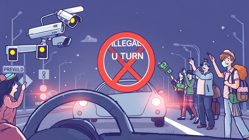 불법유턴 신고 포상금: 가능성과 현실 (illustration 스타일)