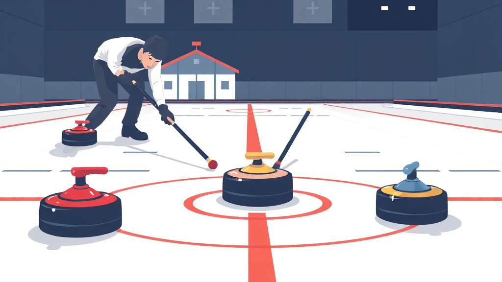 점수 계산의 비밀: 컬링에서 승리를 결정짓는 요소 (illustration 스타일)