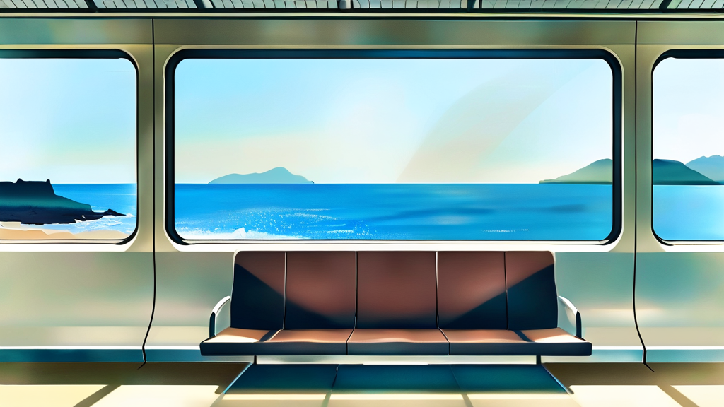 특별한 추억 만들기: 부산 해변열차와 거제 외도 모노레일 여행 (watercolor 스타일)