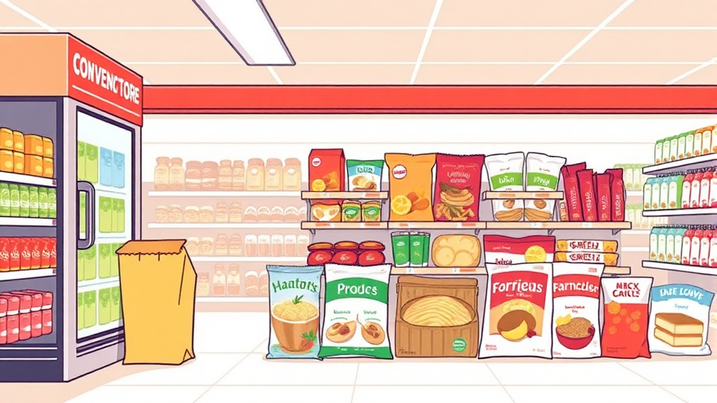 편의점 간식, 똑똑하게 고르는 꿀팁 대공개 (illustration 스타일)