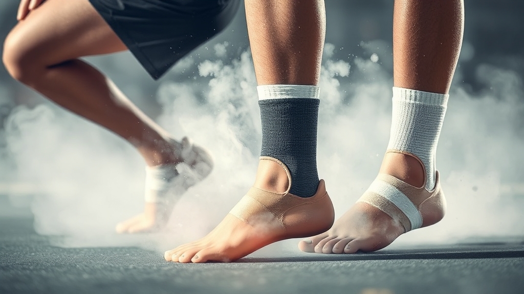 발목보호대 종류별 특징 및 활용 (watercolor 스타일)