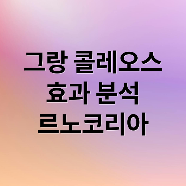 그랑 콜레오스
효과 분석
르노코리아 (그랑 콜레오스 효과)