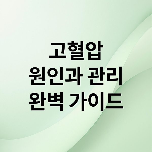 고혈압 원인과 관리 완벽 가이드 (본태성 고혈압증)