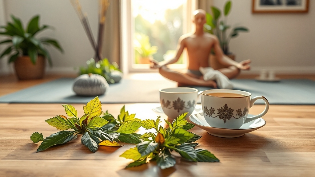 위 건강을 위한 약초 활용 방법 (realistic 스타일)