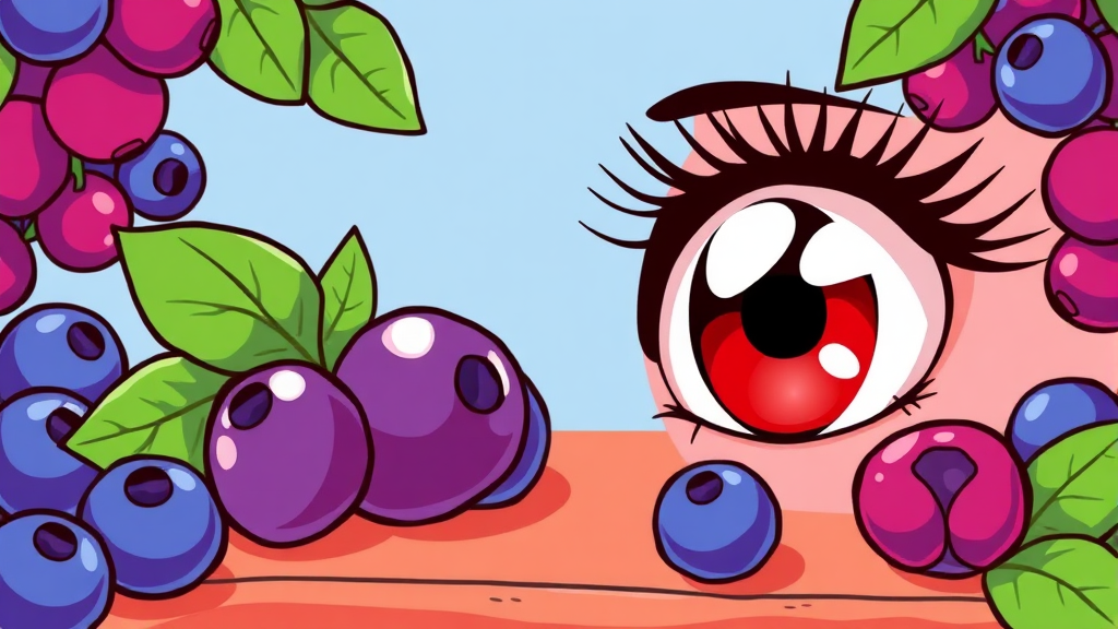 빌베리 & 아스타잔틴 섭취 가이드 (cartoon 스타일)