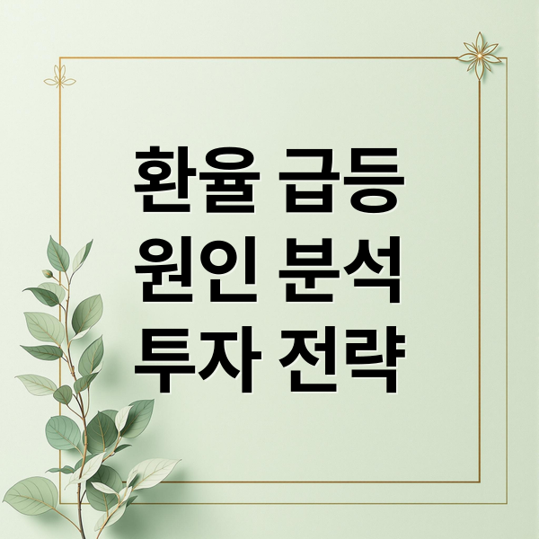 환율 급등
원인 분석
투자 전략 (오늘 환율 정부 대책)
