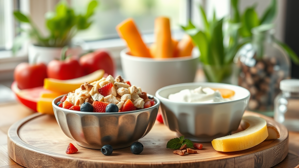 저혈당 예방과 혈당 관리를 위한 간식 타이밍 (realistic 스타일)