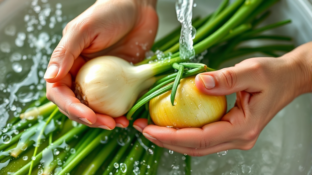 대파 손질, 이렇게 하세요! (realistic 스타일)