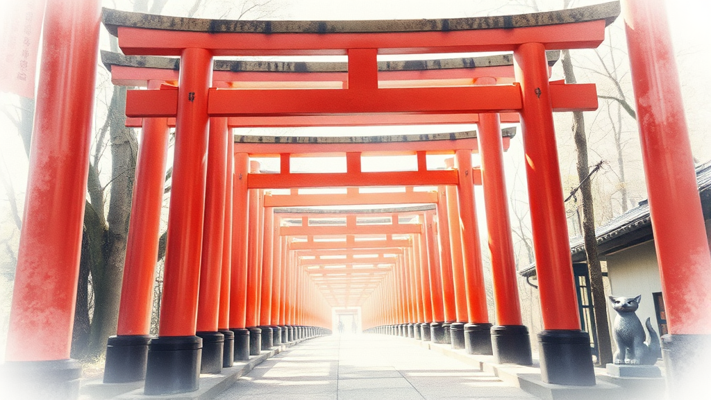 후시미 이나리 버스투어 (watercolor 스타일)