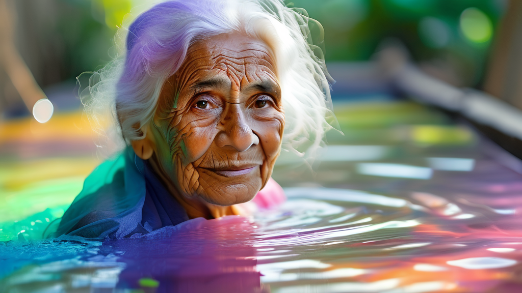 다양한 노인 일자리 유형과 참여 대상 (watercolor 스타일)