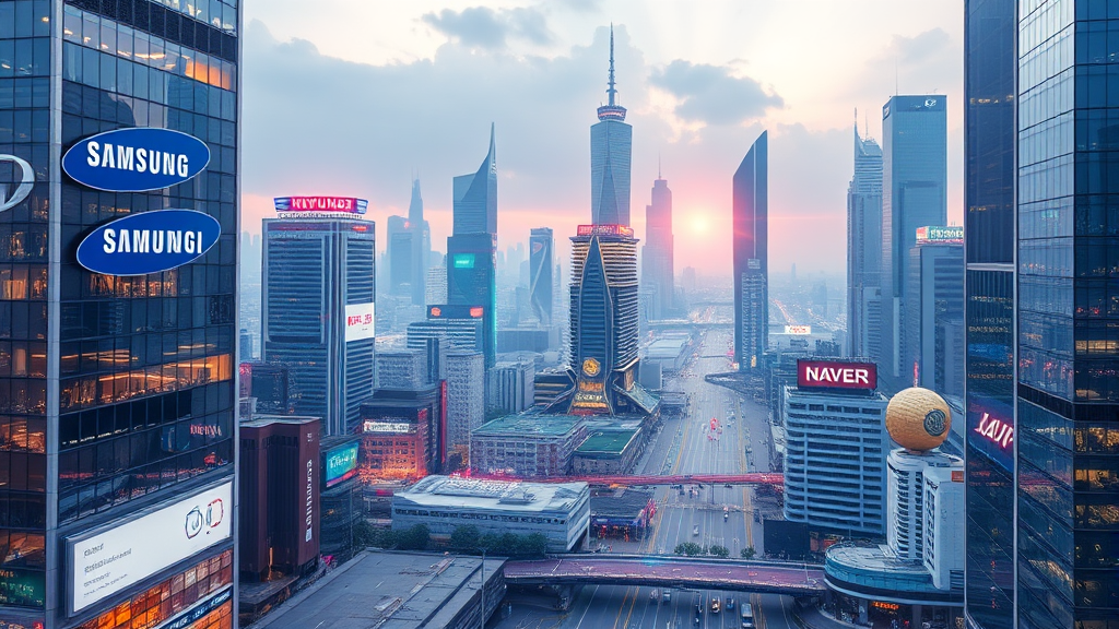 삼성, SK, 현대차, 네이버, 미래는? (realistic 스타일)