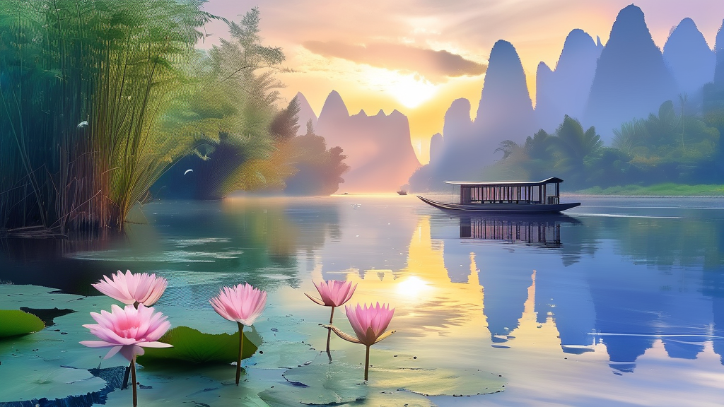 두물머리 필수 코스: 아름다운 자연 속으로 (watercolor 스타일)