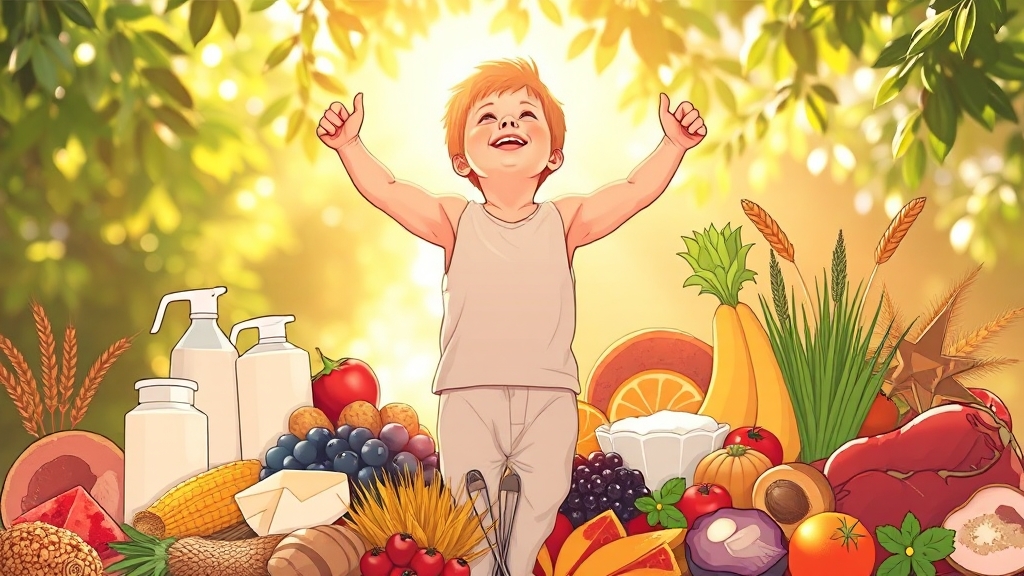 키 성장, 필수 영양소는? (illustration 스타일)