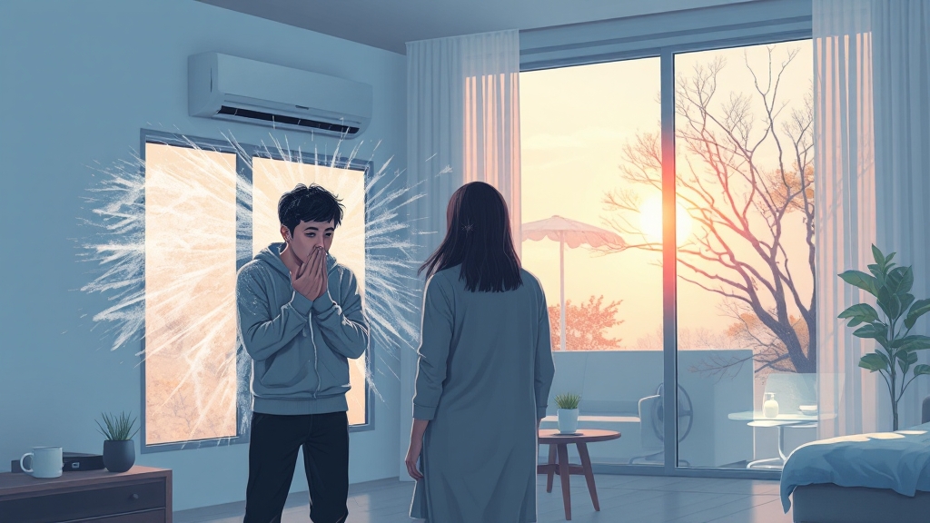 냉방병 원인과 위험 요인 (illustration 스타일)