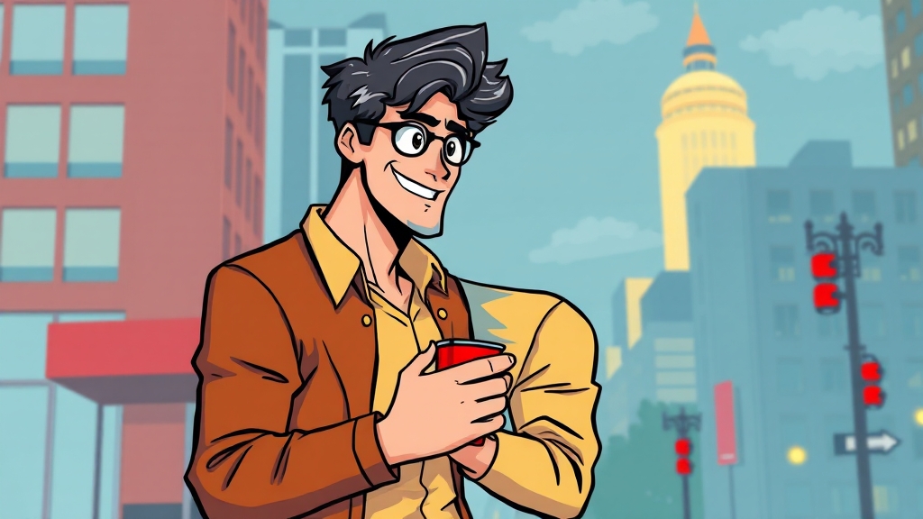 ESTP 남자 연애 장단점 (cartoon 스타일)