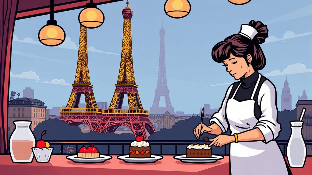 프랑스 유학 도전 (cartoon 스타일)