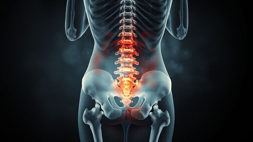 허리 통증 원인과 질환 (watercolor 스타일)