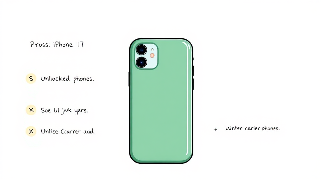 아이폰17 세이지 그린 구매 가이드: 자급제 vs 통신사 (cartoon 스타일)