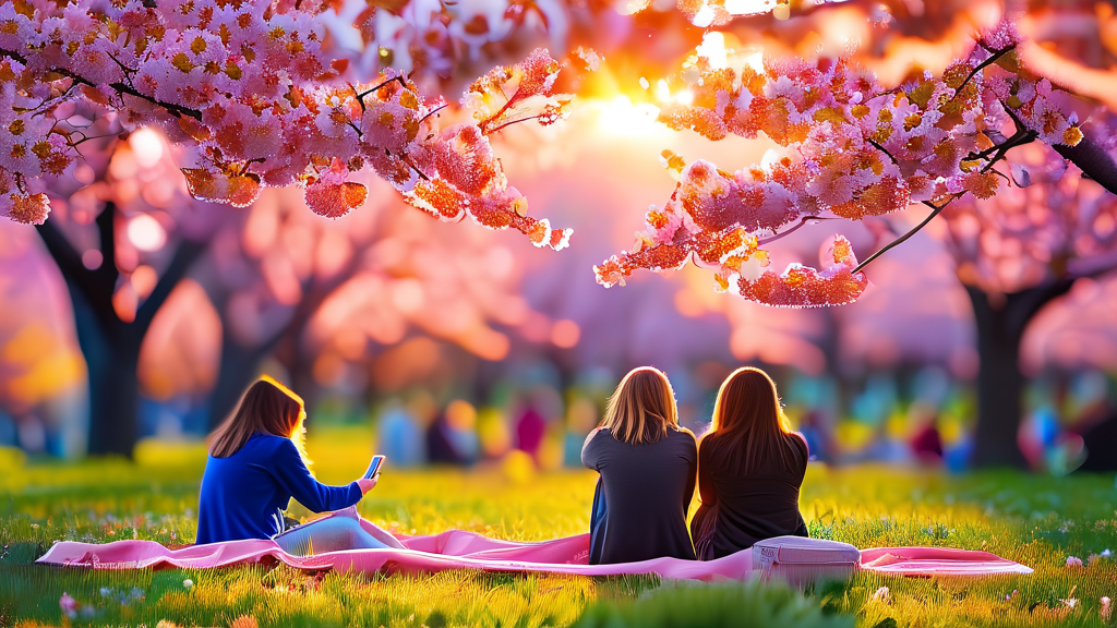 벚꽃 개화 시기 확인을 위한 유용한 정보 및 서비스 (realistic 스타일)