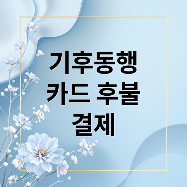 기후동행
카드 후불
결제 (기후동행카드 후불 결제)