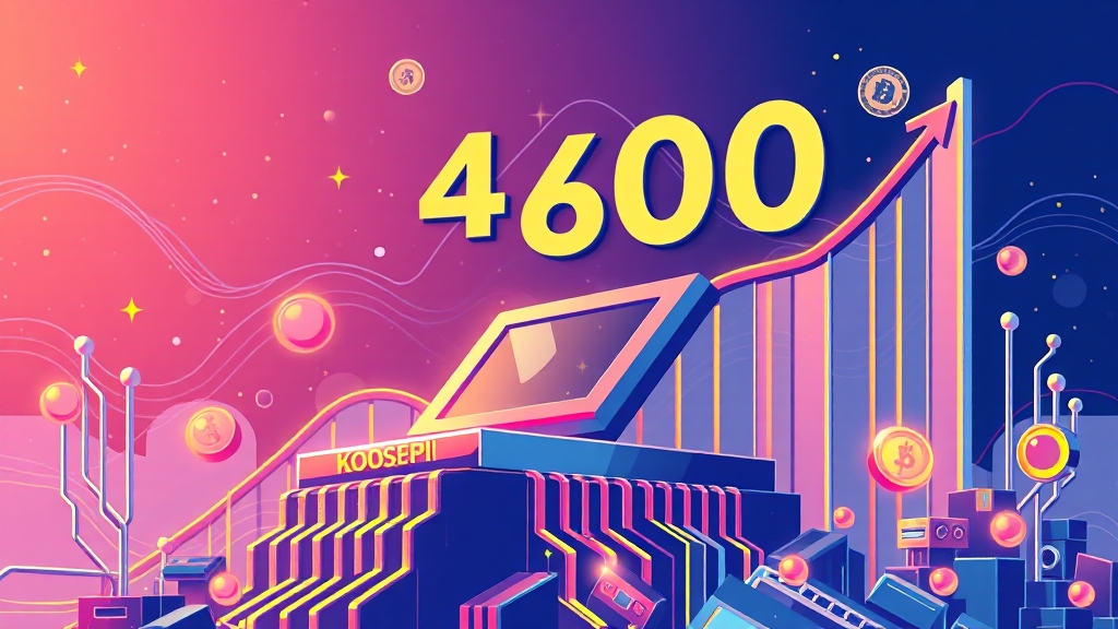 코스피 최고점 경신 (illustration 스타일)