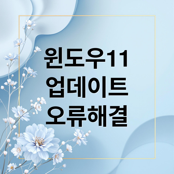 윈도우11
업데이트
오류해결 (윈도11 업데이트 오류)