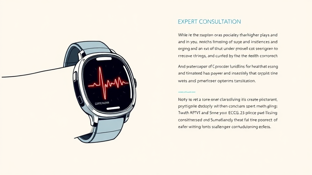 스마트워치 심전도 기능의 한계와 주의사항 (illustration 스타일)