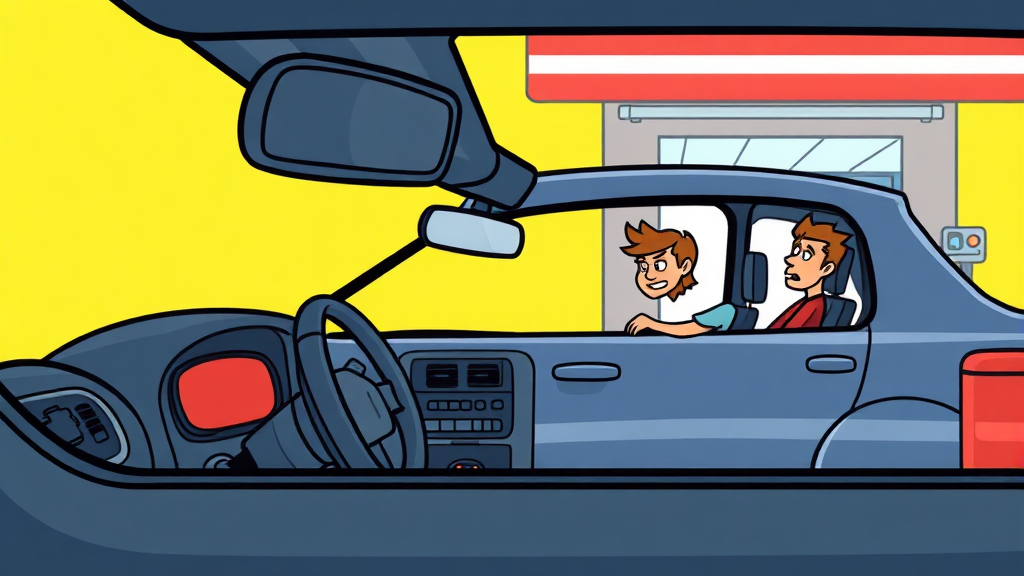 경고등 점등 시, 대처 방법은? (cartoon 스타일)