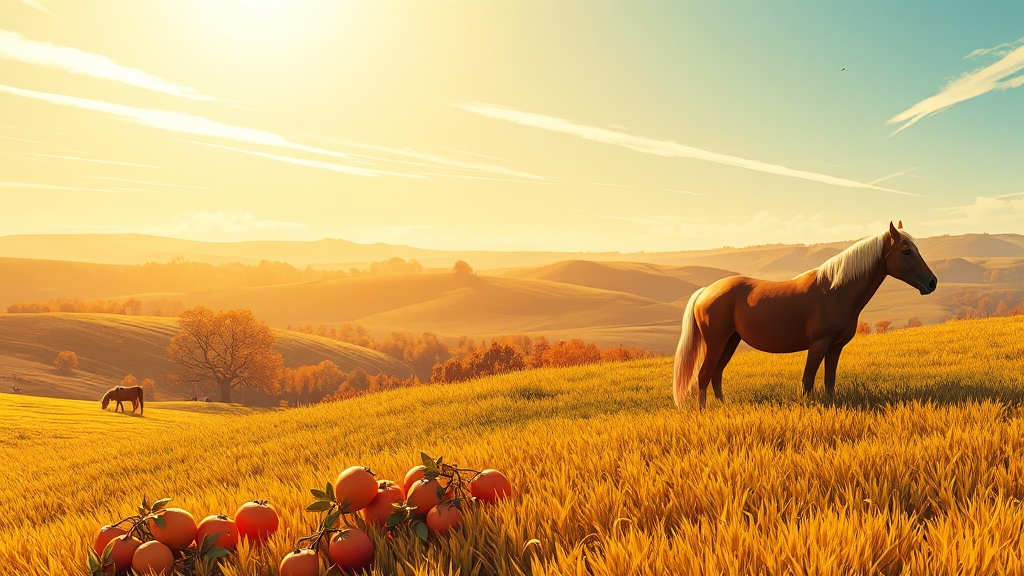 천고마비의 의미 (illustration 스타일)