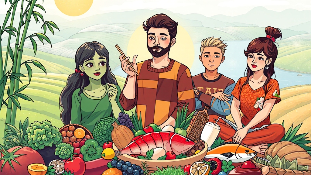 혈액형 맞춤 식단 소개 (illustration 스타일)