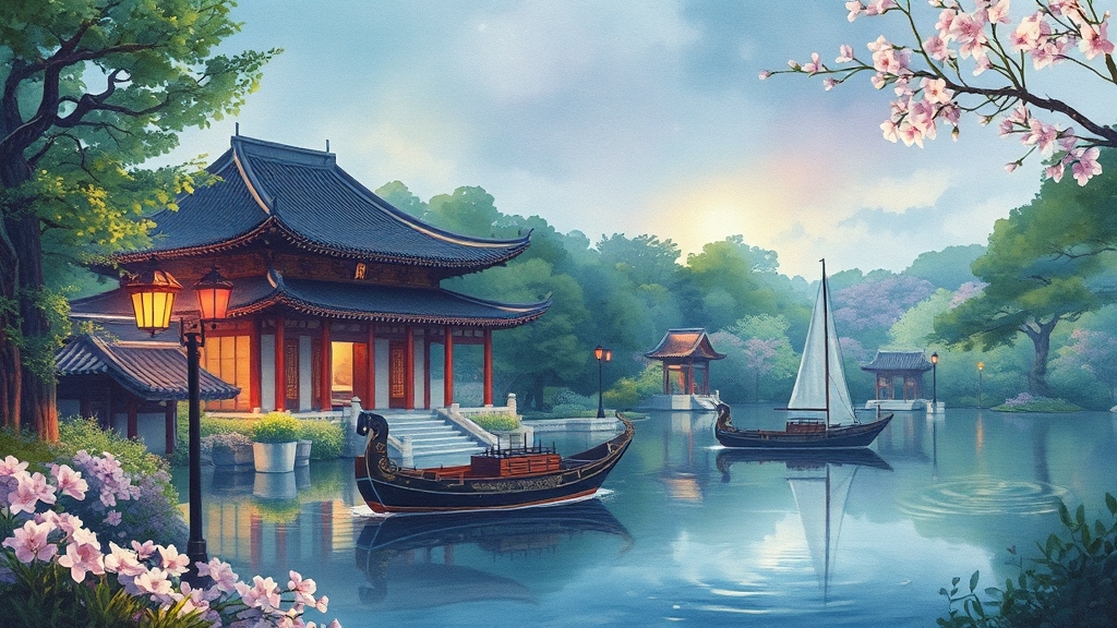 축제의 핵심 공간 (watercolor 스타일)