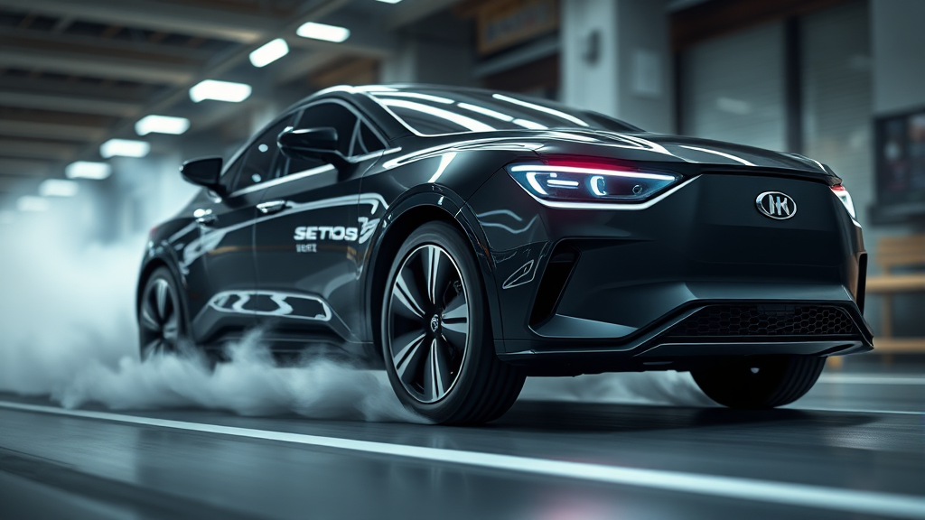 셀토스 하이브리드 파워트레인: 전기 모터와 엔진의 완벽한 조화 (realistic 스타일)