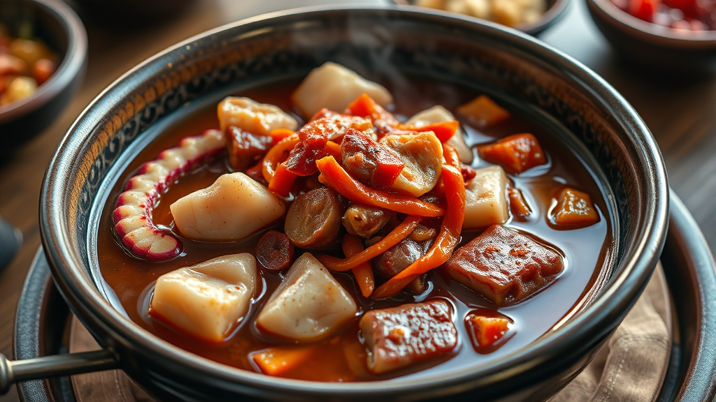 돌문어삼합, 그 맛의 비밀! (realistic 스타일)