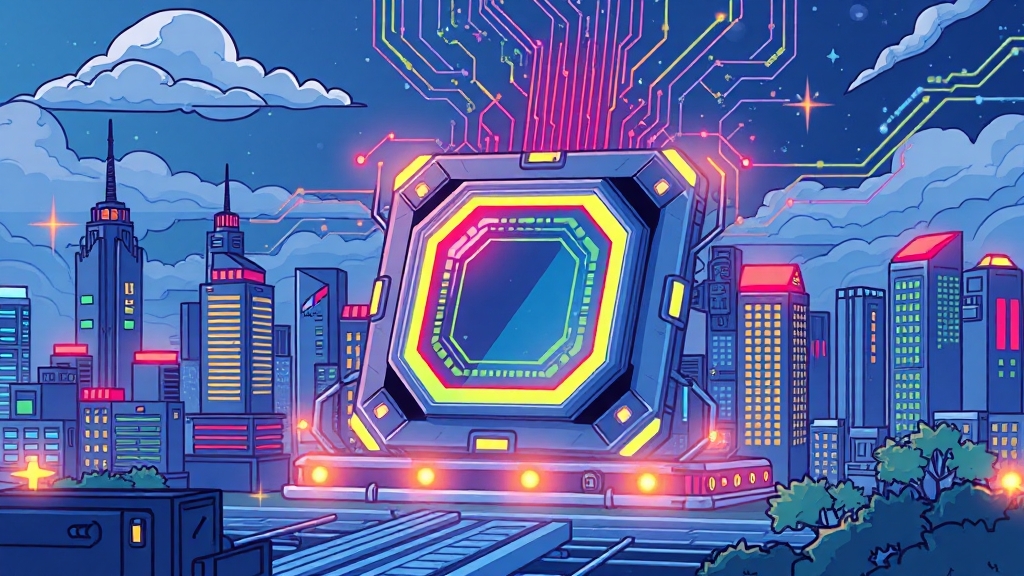 IT 기술 발전 가속화 (cartoon 스타일)