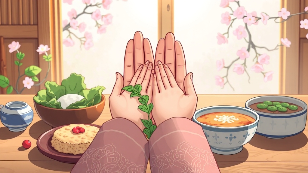 전통적인 봄나물 활용법 (cartoon 스타일)