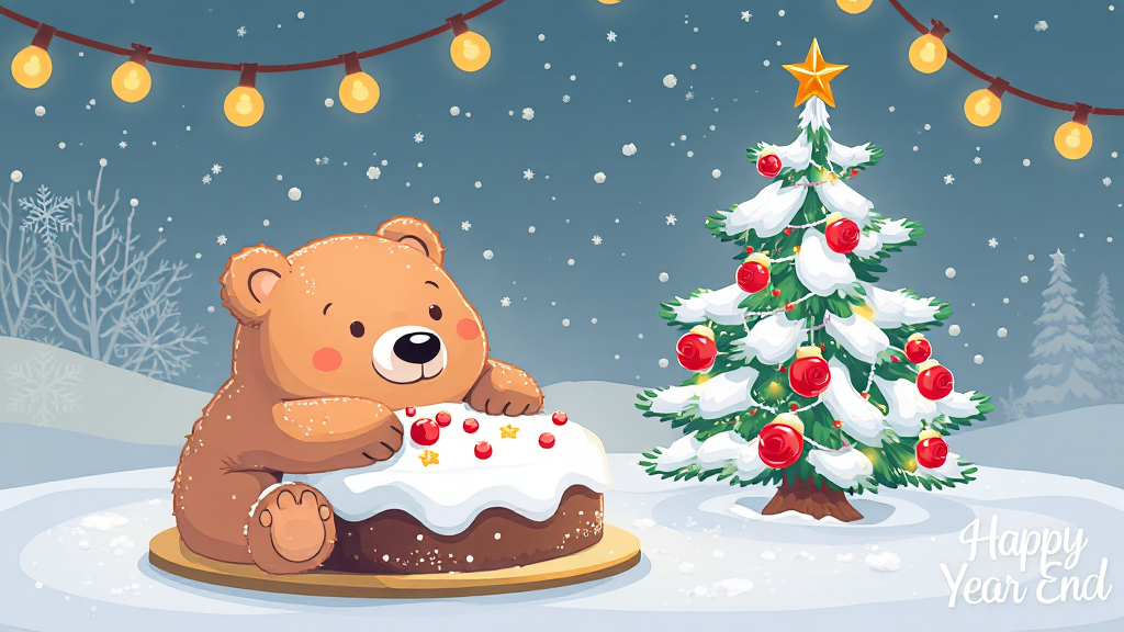 투썸 홀리데이 케이크, 겨울 감성 가득! (illustration 스타일)