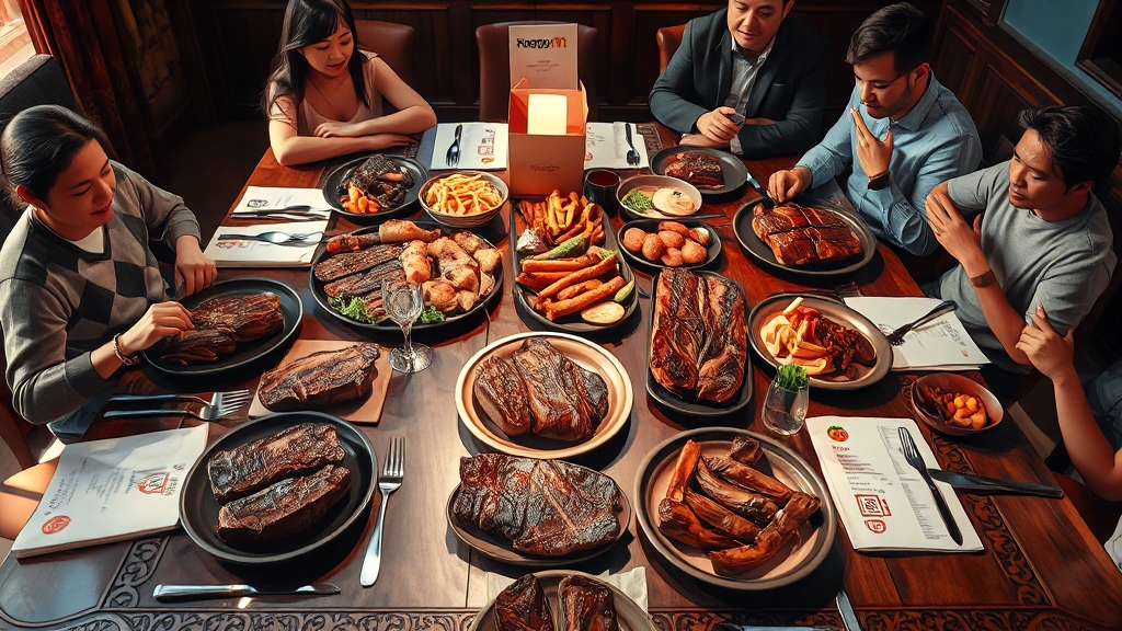 무제한 갈비 가격 및 시간 (realistic 스타일)