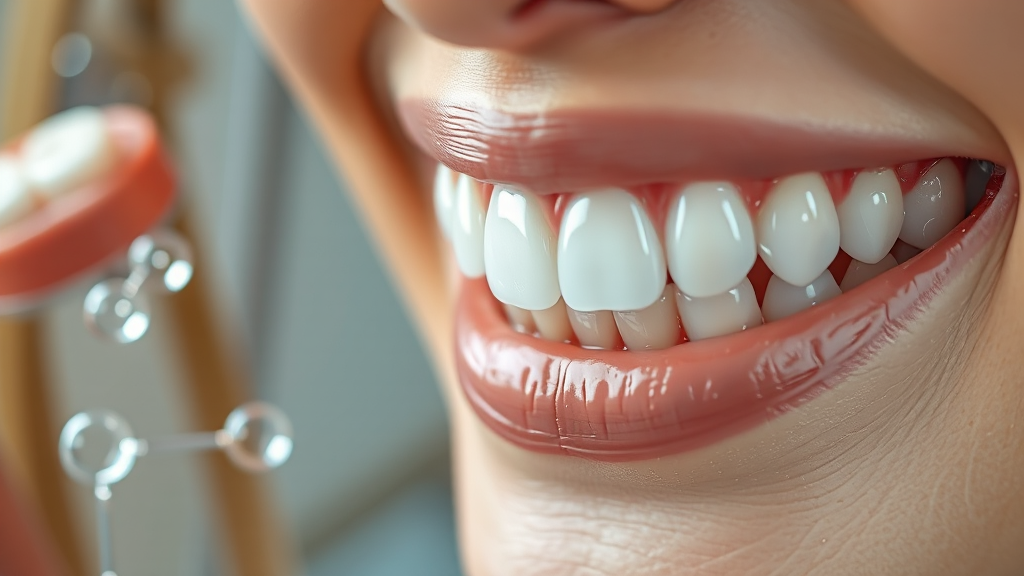 주요 성분 및 미백 원리 (realistic 스타일)